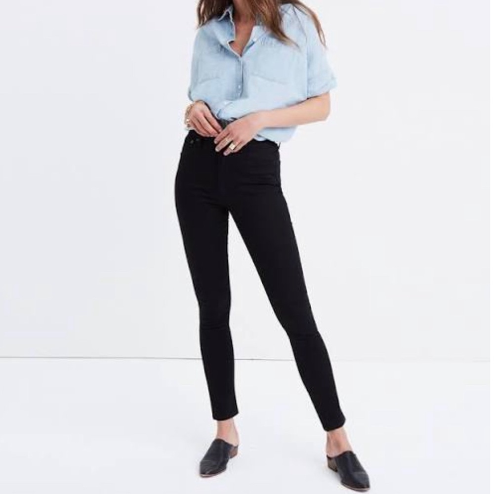 Madewell 9” High RiseSkinnyJeans Isko Black HEMMED